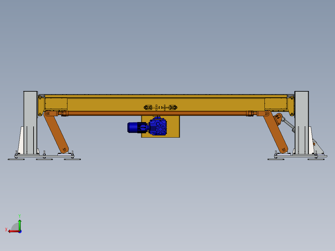 升降链条输送机组3D数模图纸 Solidworks设计后视图