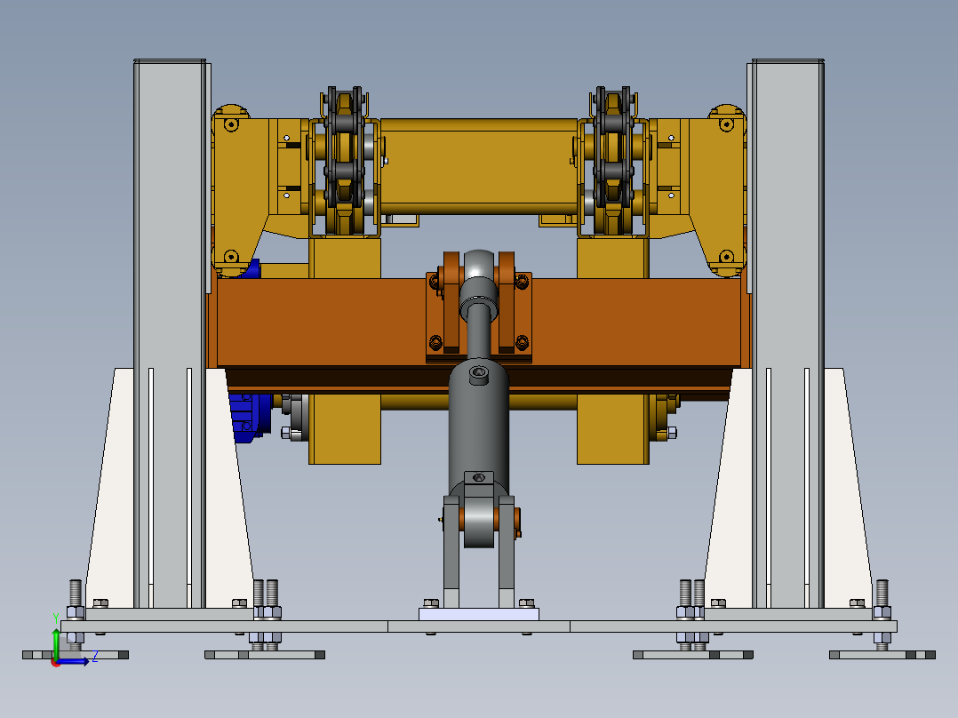 升降链条输送机组3D数模图纸 Solidworks设计左视图
