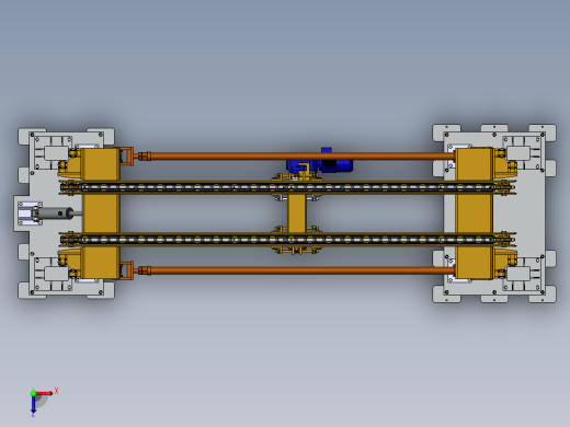 升降链条输送机组3D数模图纸 Solidworks设计俯视缩略图