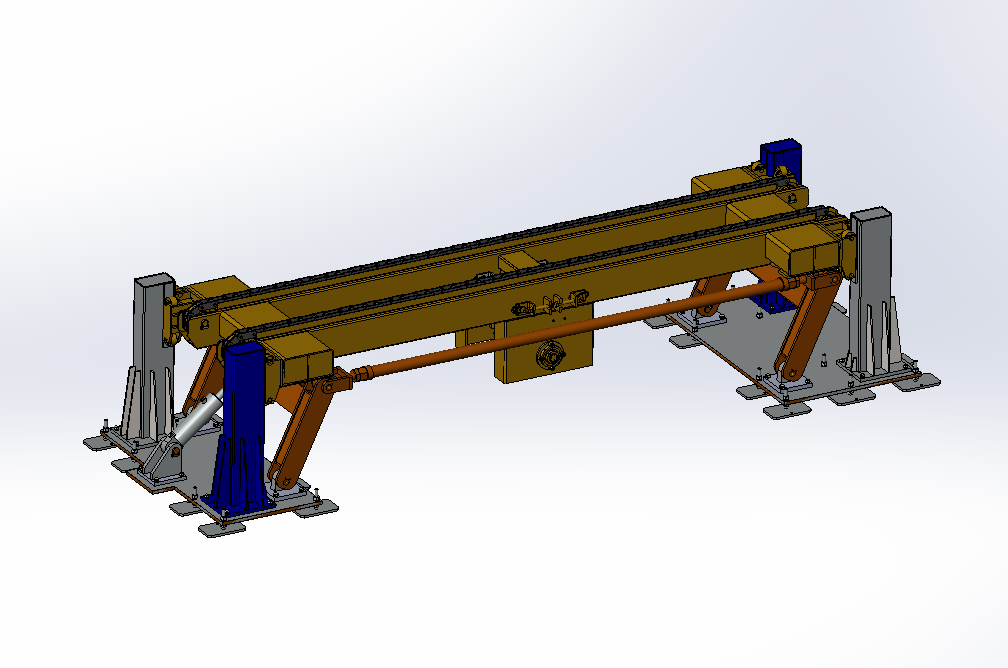 升降链条输送机组3D数模图纸 Solidworks设计