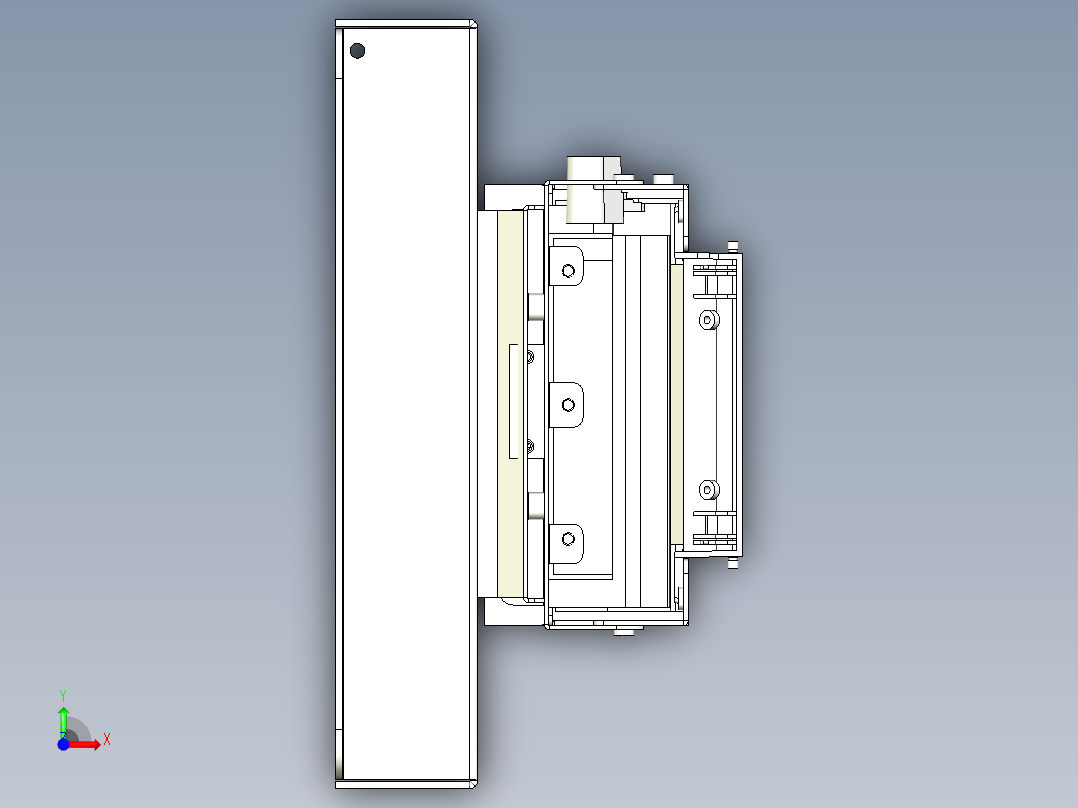 打印机出票结构前视图
