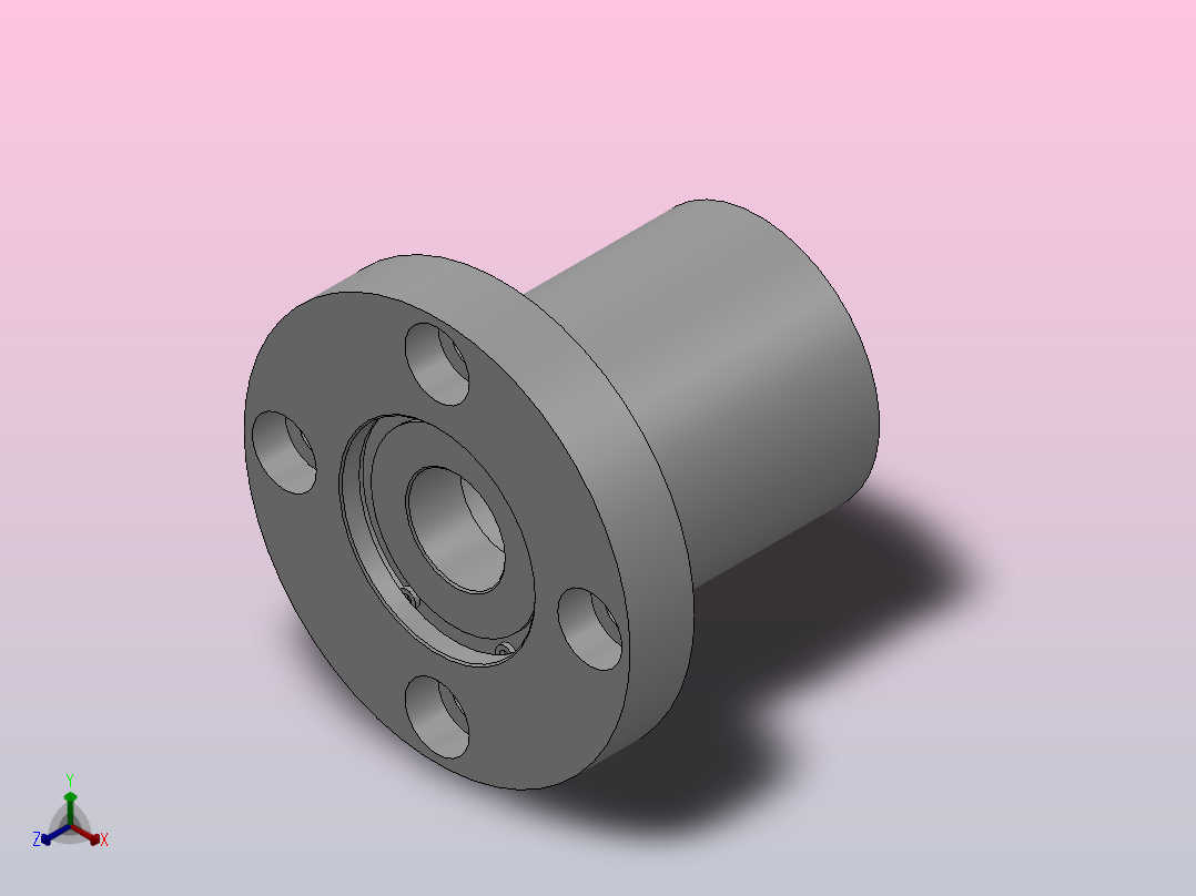 带挡圈双轴承L尺寸指定型轴承座组件_BRDLDF-6901-2Z-40-B正等轴测图