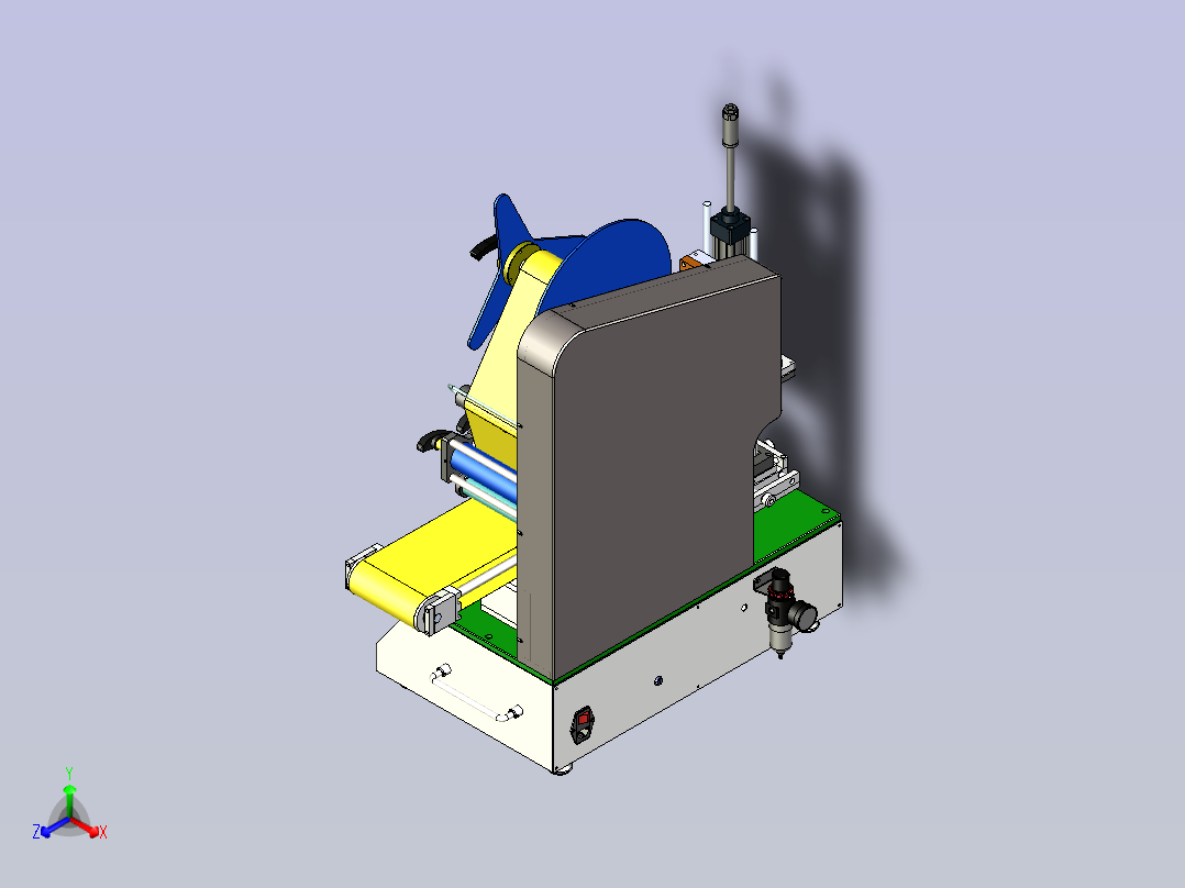 自动贴标机3D模型图纸主视图