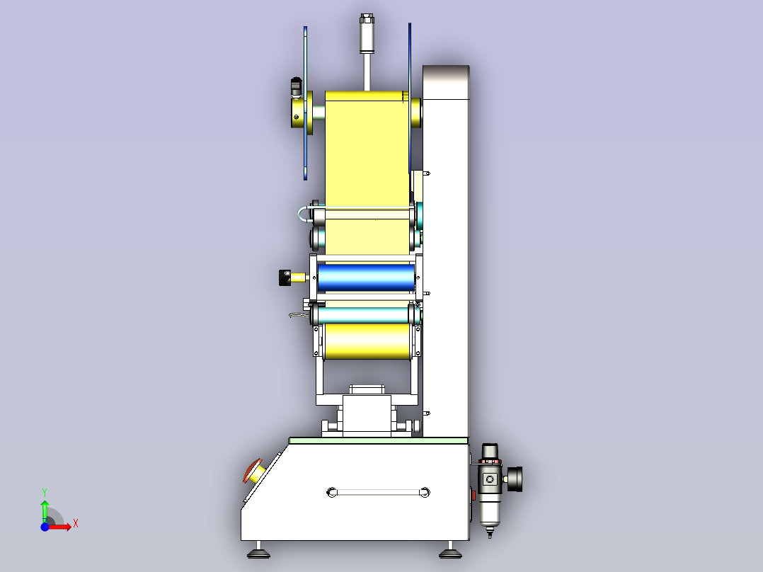 自动贴标机3D模型图纸前视图