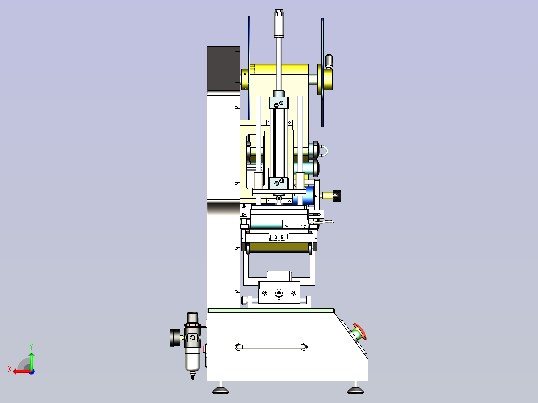 自动贴标机3D模型图纸后视图