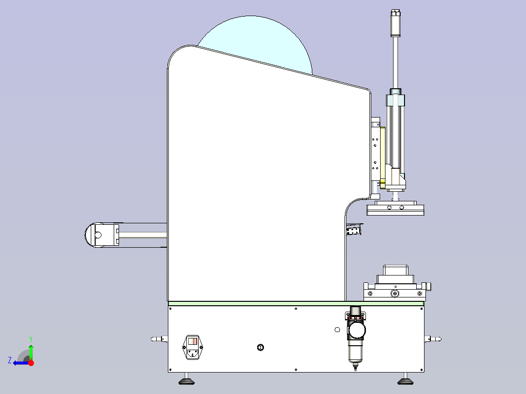 自动贴标机3D模型图纸右视图