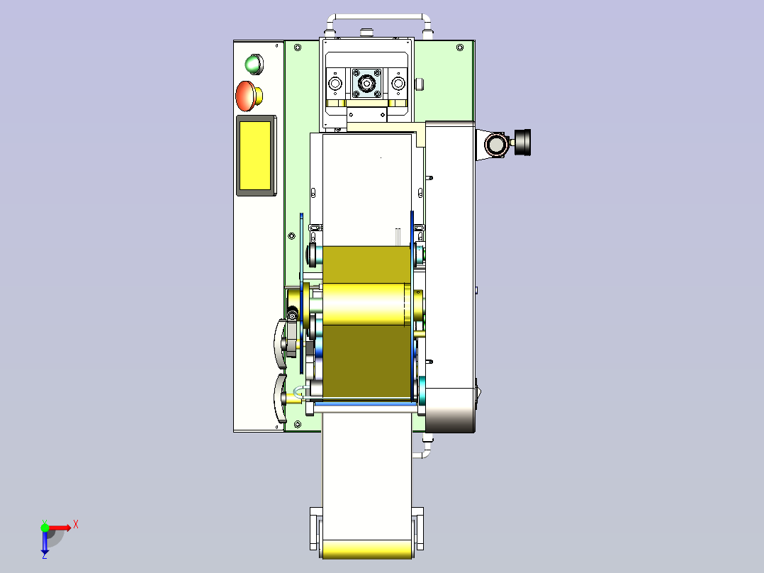 自动贴标机3D模型图纸俯视图