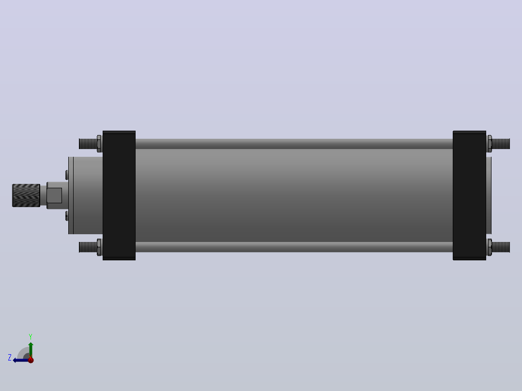QGB、QGBI系列气缸[QGB-SD 125×300-SD]右视图