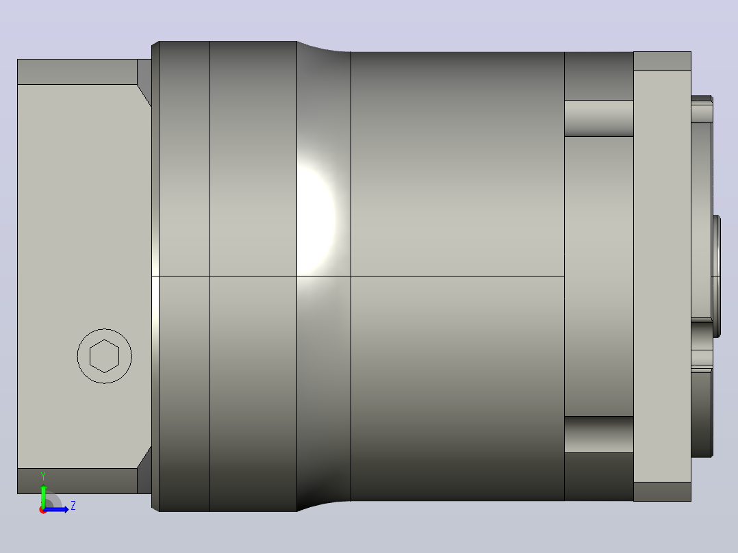 HFK060精密行星减速机[HFK60-K10双级模型(14-30 50-3 4-4.5-70)]左视图