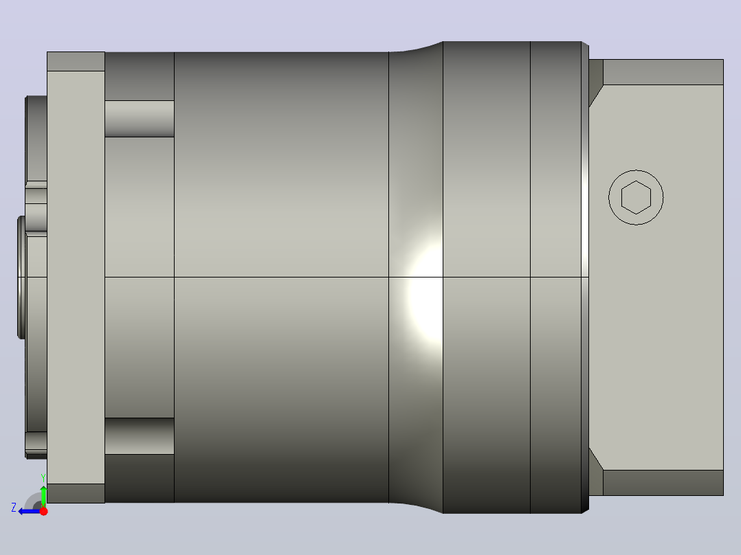 HFK060精密行星减速机[HFK60-K10双级模型(14-30 50-3 4-4.5-70)]右视图
