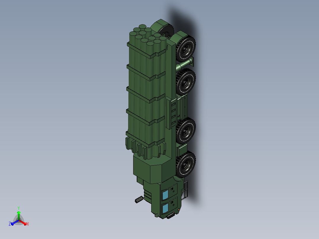 BM-30龙卷风火箭炮模型主视图