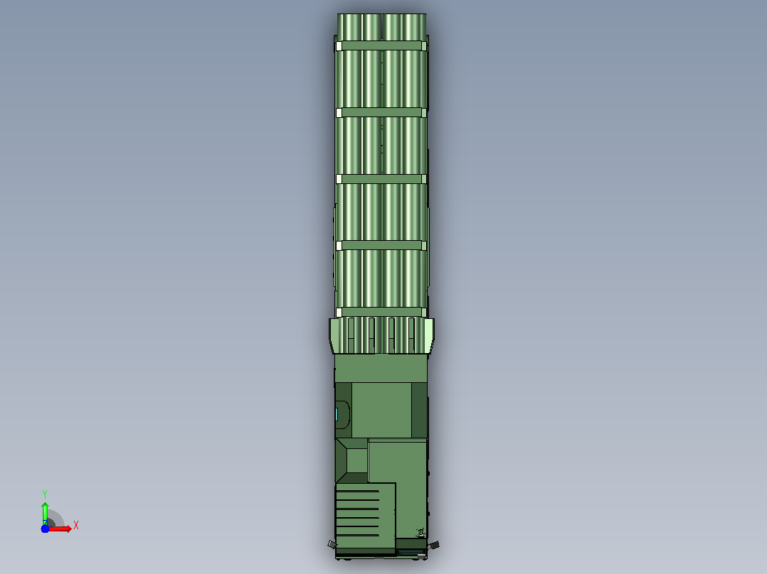 BM-30龙卷风火箭炮模型前视图