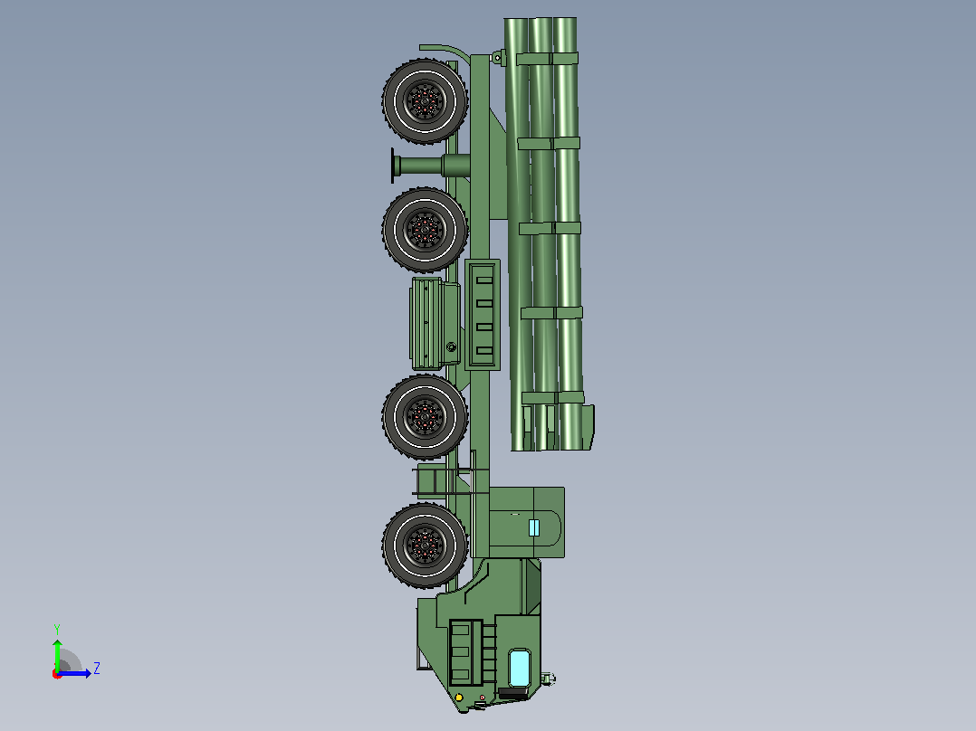 BM-30龙卷风火箭炮模型左视图