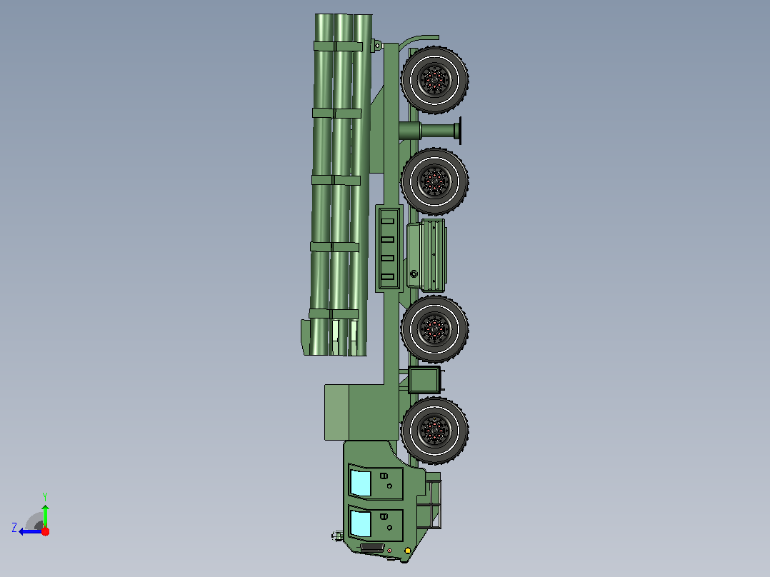 BM-30龙卷风火箭炮模型右视图