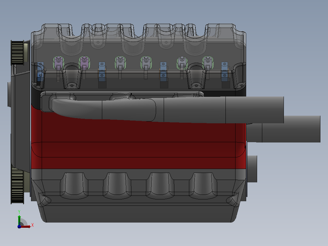V6 Engine六缸发动机前视图