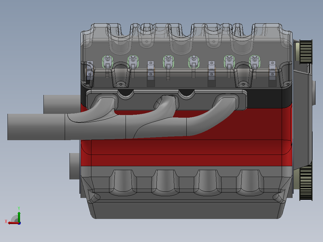V6 Engine六缸发动机后视图