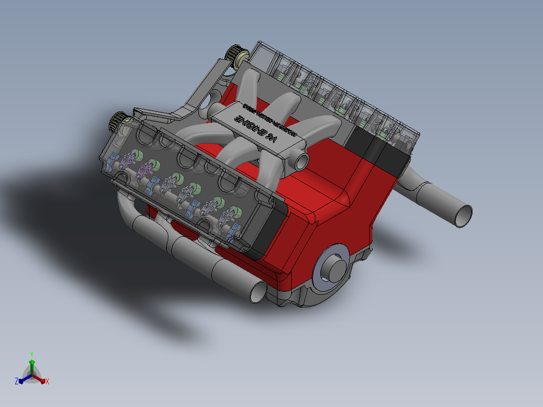 V6 Engine六缸发动机正等轴测图