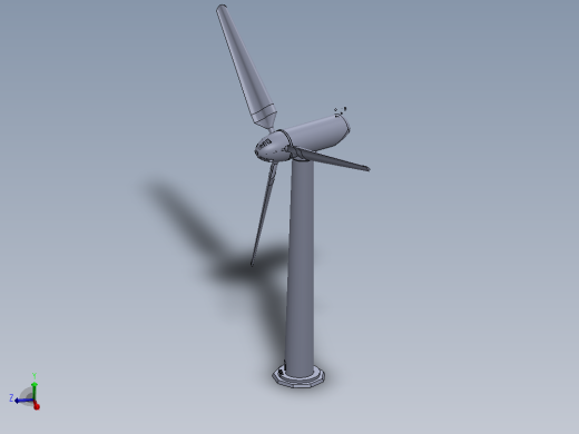 风力发电机3D图纸 Solidworks设计