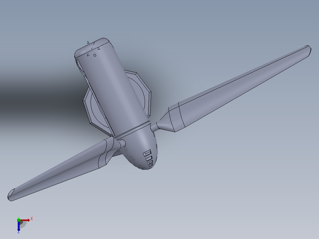 风力发电机3D图纸 Solidworks设计俯视图