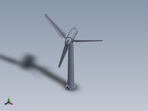 风力发电机3D图纸 Solidworks设计正等轴测缩略图