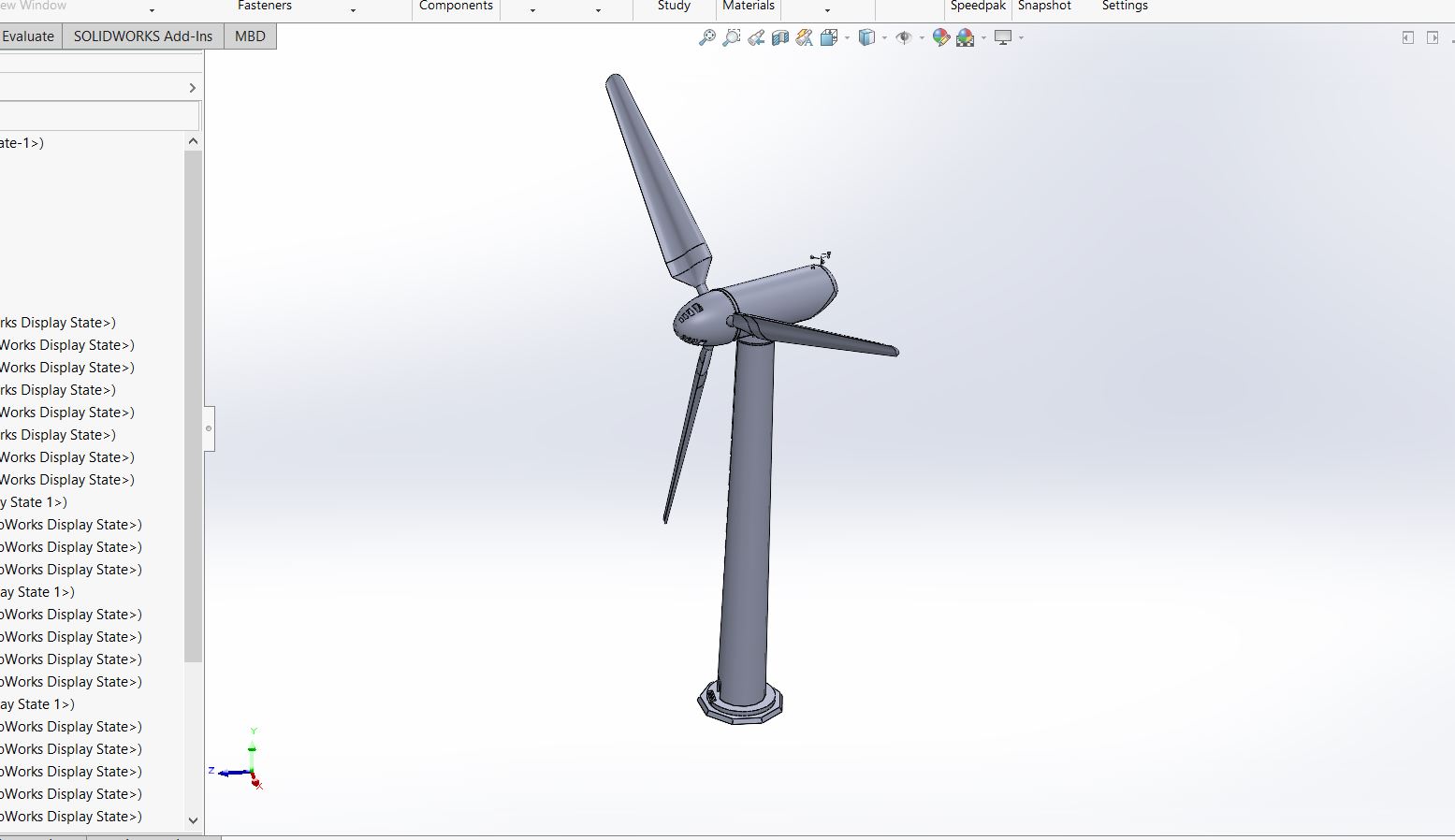 风力发电机3D图纸 Solidworks设计