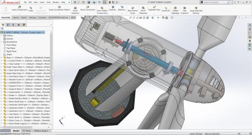 风力发电机3D图纸 Solidworks设计缩略图