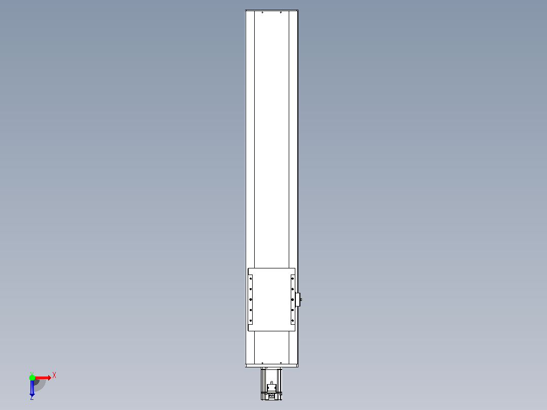 滚珠丝杠直线轴带导轨全封闭TPA-HCR-202D-2510C-L950-M-Y-P75-N3俯视图