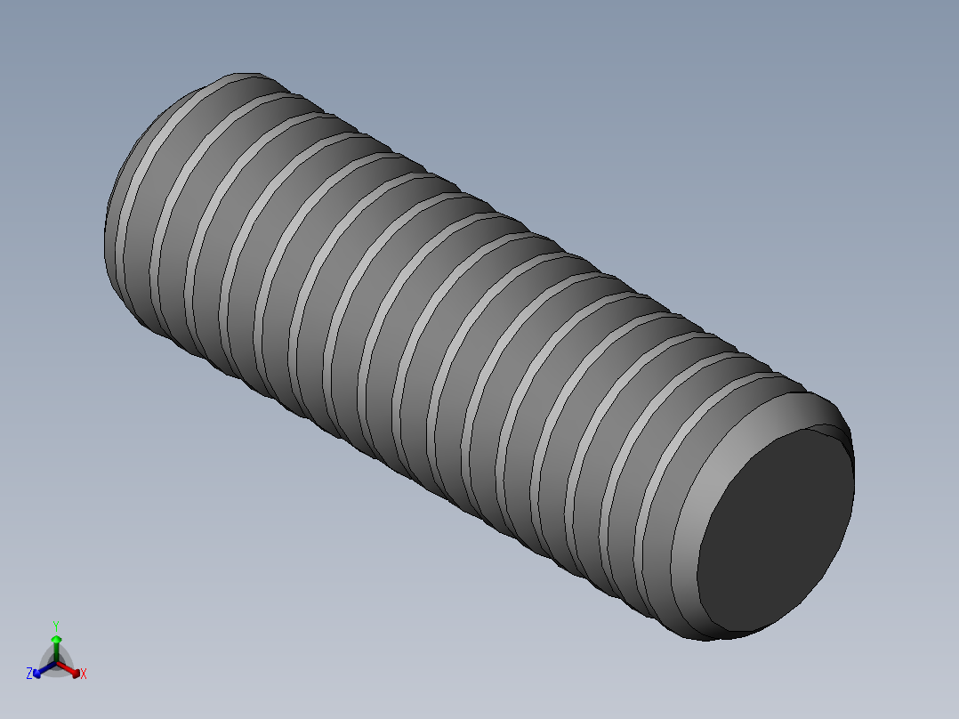 DIN 913-ISO 4026 固定螺钉-M4 L=12.SLDPRT正等轴测图