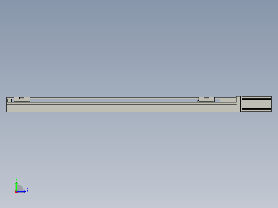 直线模组LHA6-S700-M-200W(16丝杆)设计图纸左视图