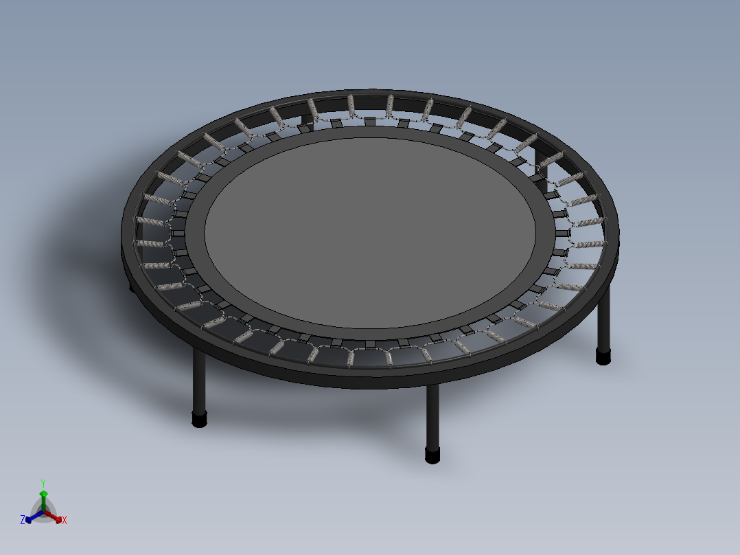 健身蹦床39英寸正等轴测图