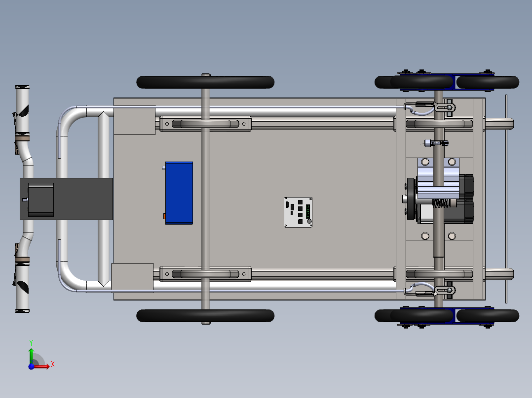 电动爬楼助力车结构设计含三维二维说明书前视图
