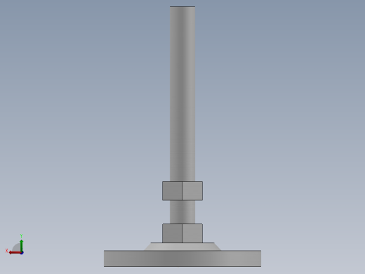 XY2018-FZJ-L07 M16x100金属调整脚蹄带地脚孔(高度差54)后视缩略图