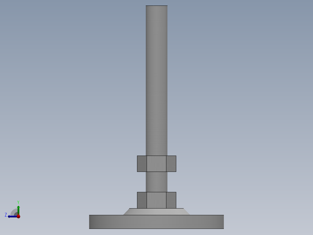 XY2018-FZJ-L07 M16x100金属调整脚蹄带地脚孔(高度差54)右视图
