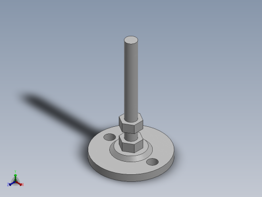 XY2018-FZJ-L07 M16x100金属调整脚蹄带地脚孔(高度差54)正等轴测缩略图