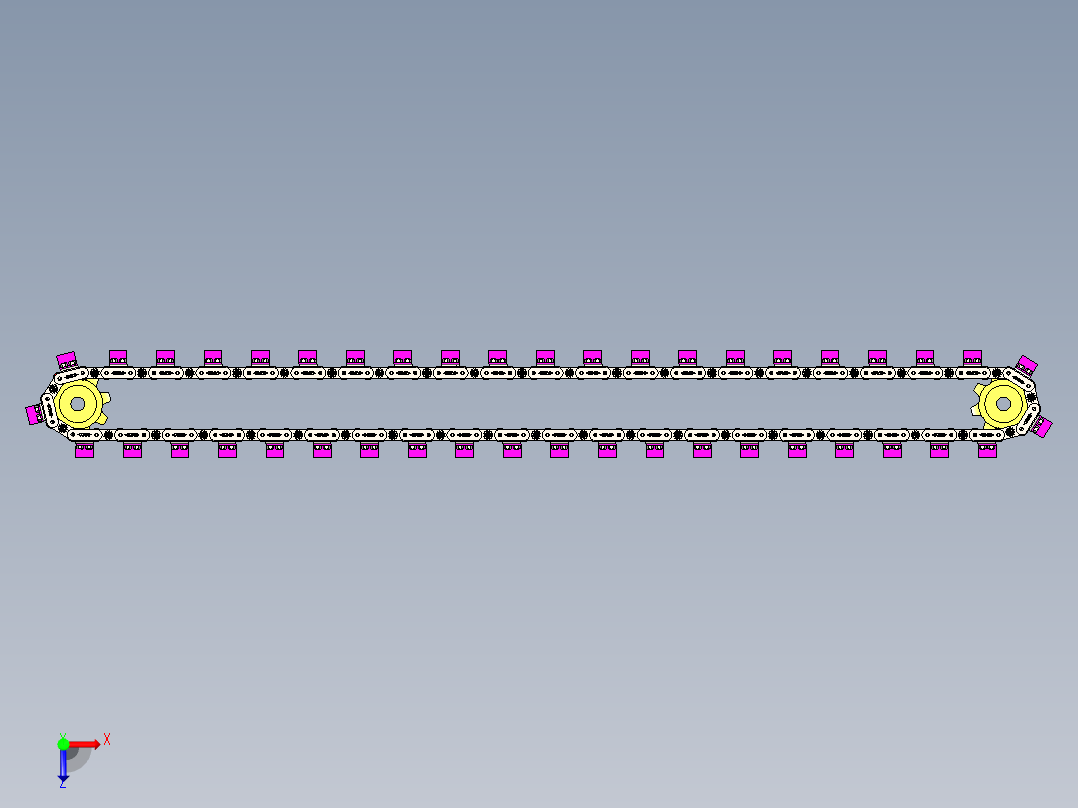 切屑输送滚子链带 -STP俯视图