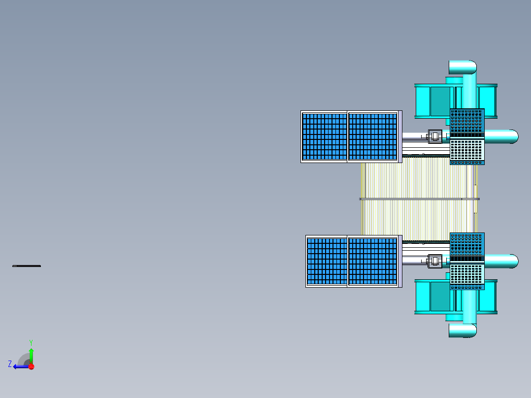 水面垃圾清理船设计三维SW模型Solidworks图纸3D数据SW建模右视图