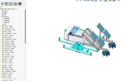 水面垃圾清理船设计三维SW模型Solidworks图纸3D数据SW建模缩略图