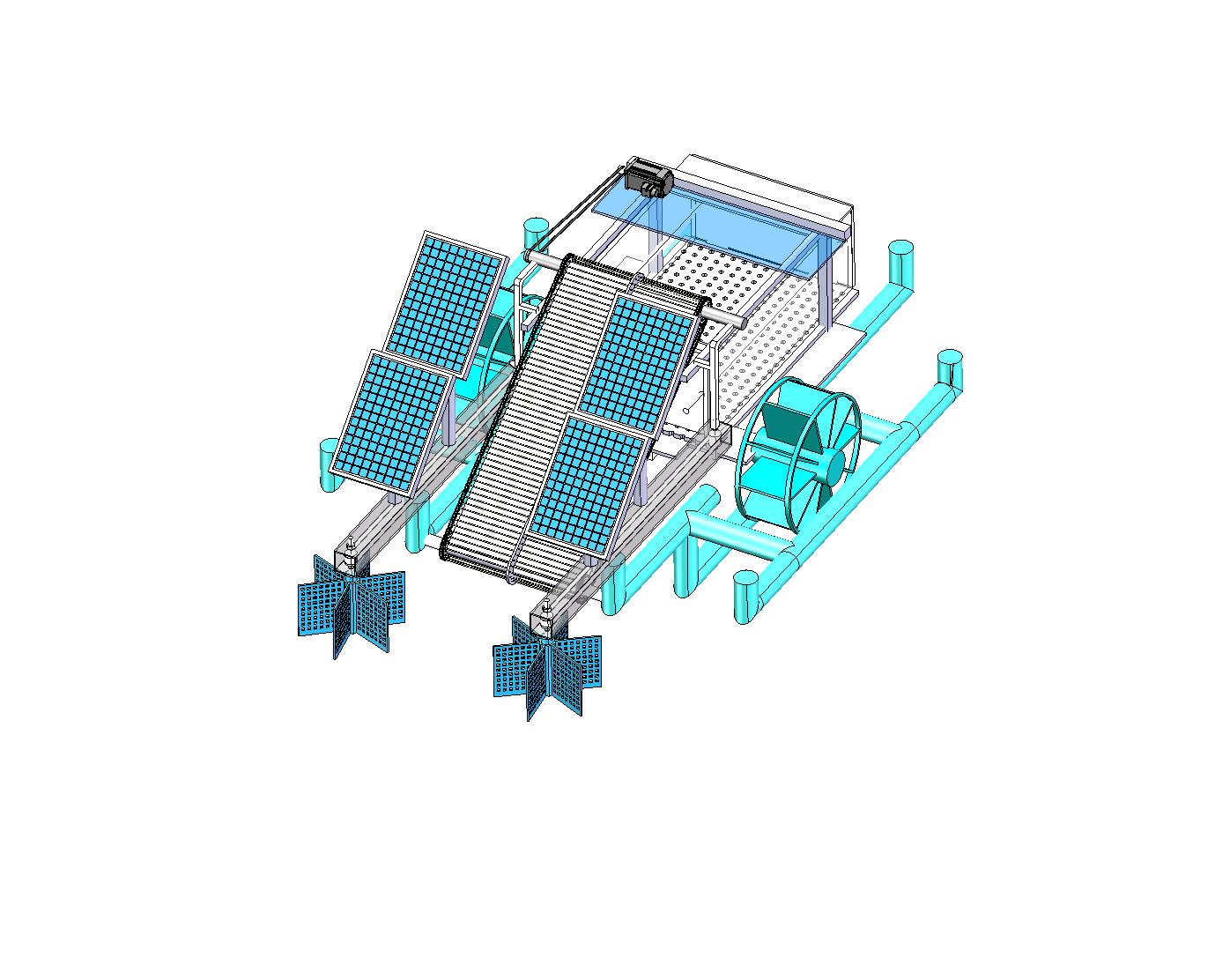 水面垃圾清理船设计三维SW模型Solidworks图纸3D数据SW建模