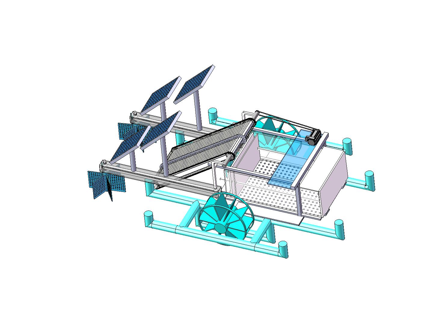 水面垃圾清理船设计三维SW模型Solidworks图纸3D数据SW建模
