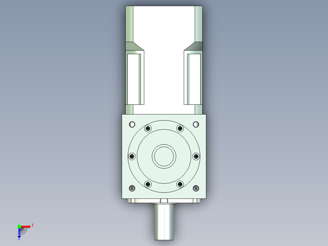 换向器PW70垂直输出 PLX60-L1 14-50-70-M4.stp俯视图
