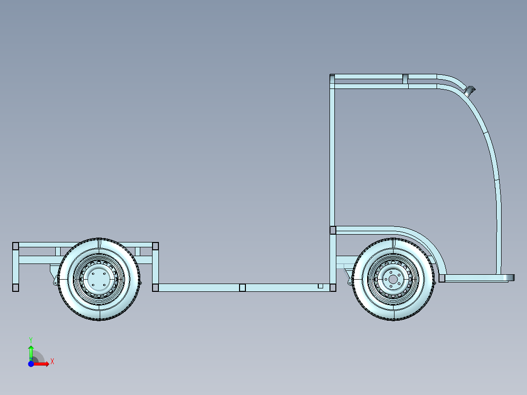 售货车车架前视图
