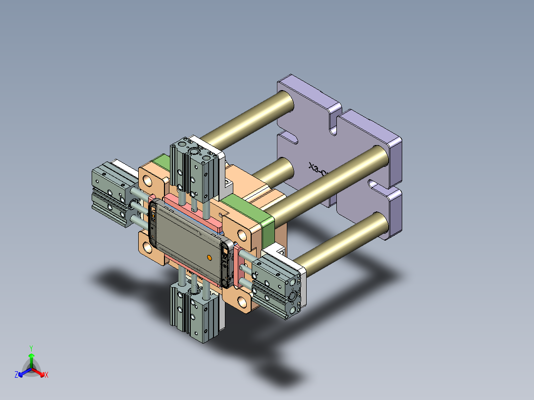 X3-笔记本CNC工装夹具三维模型CNC2-0923主视图