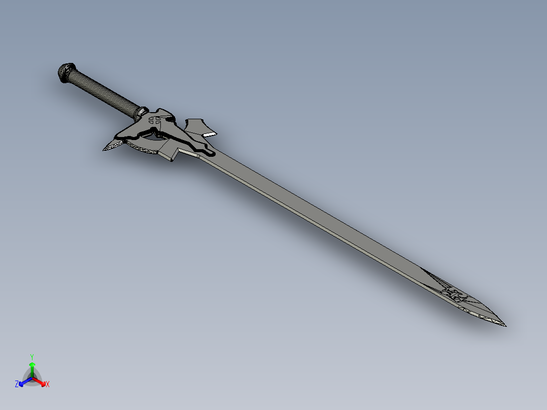 剑、宝剑(68)正等轴测图