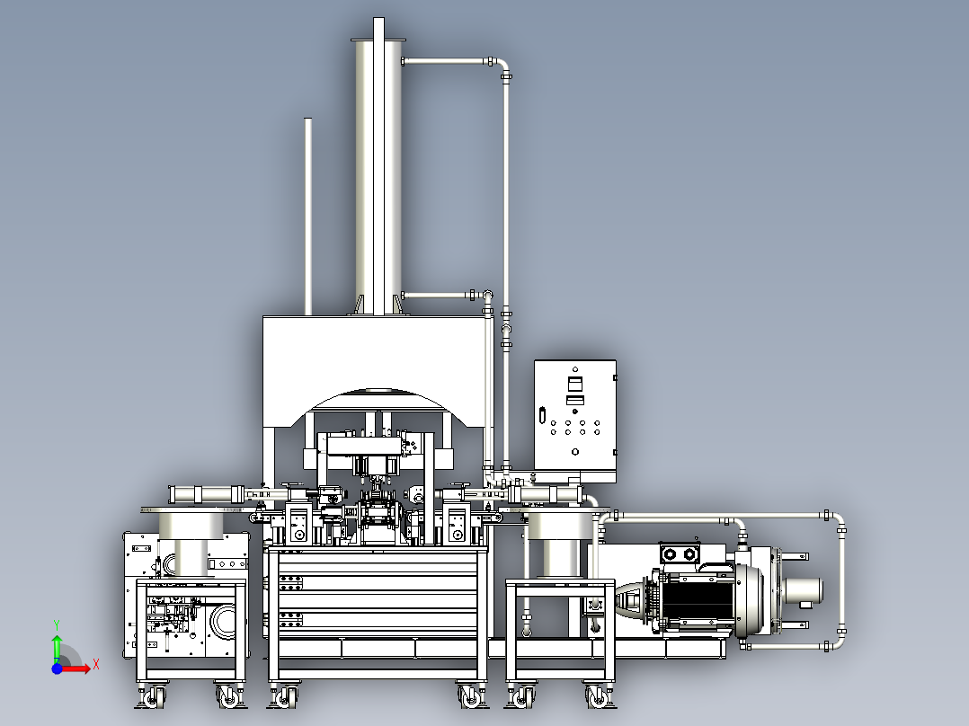 钻头自动组装冲压机前视图