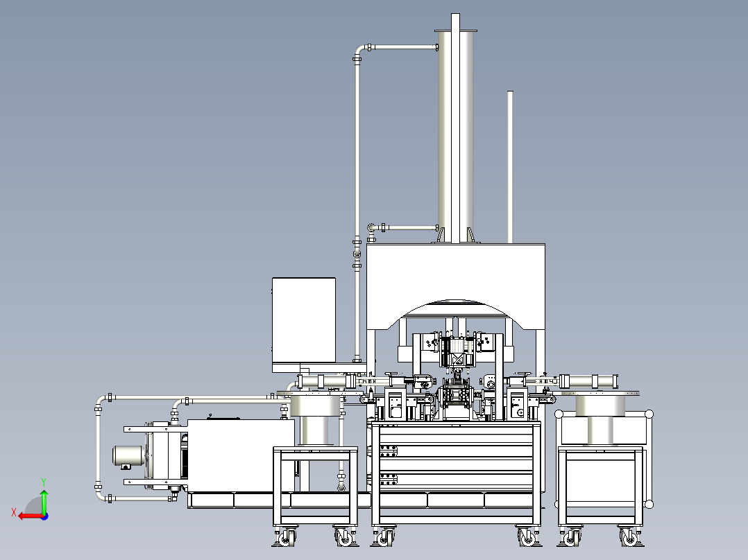 钻头自动组装冲压机后视图