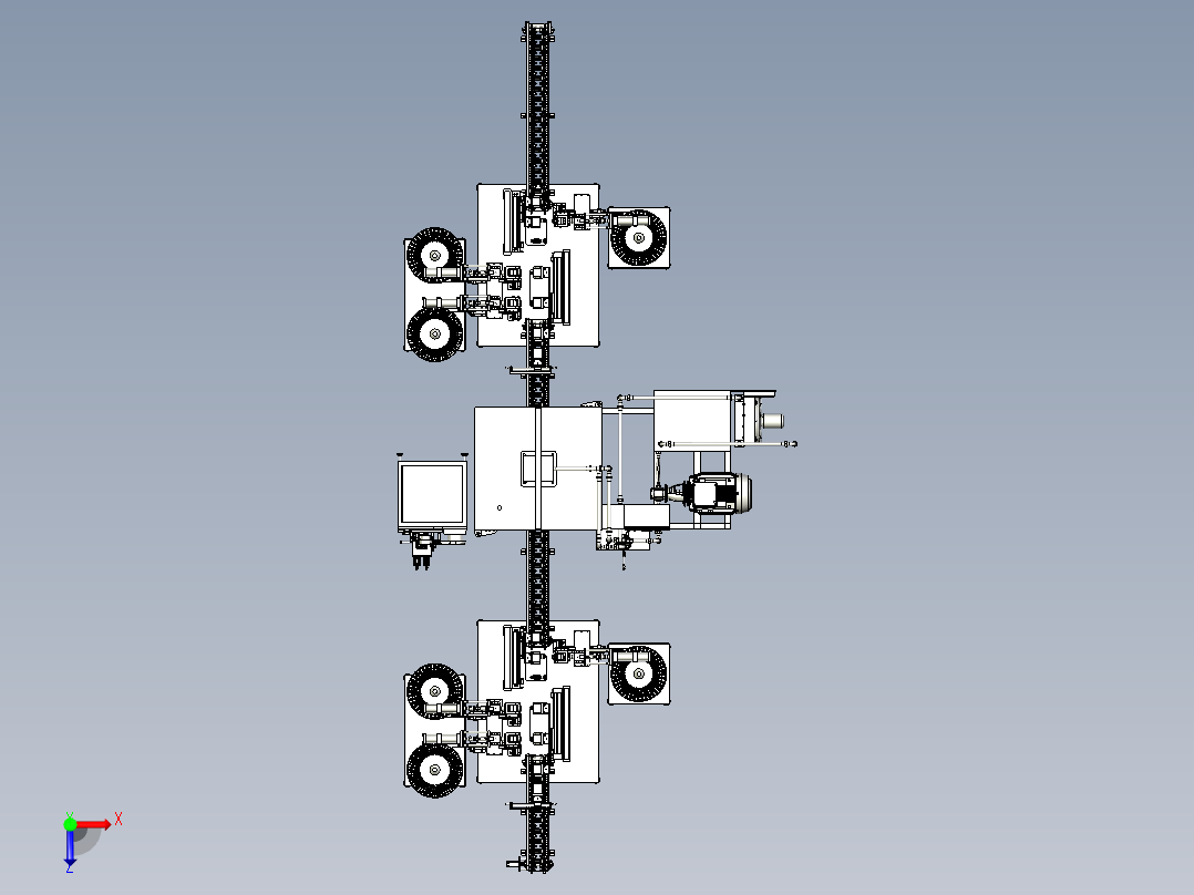 钻头自动组装冲压机俯视图