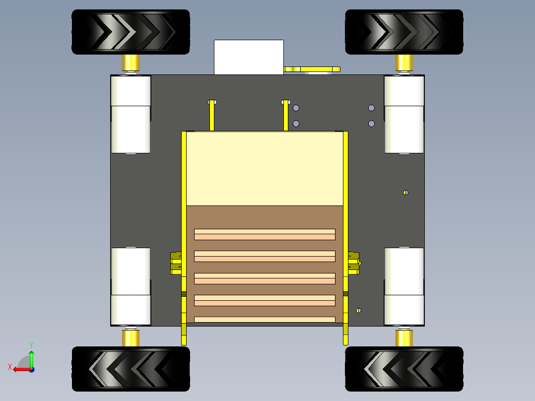移动搬运物料移动小车后视图