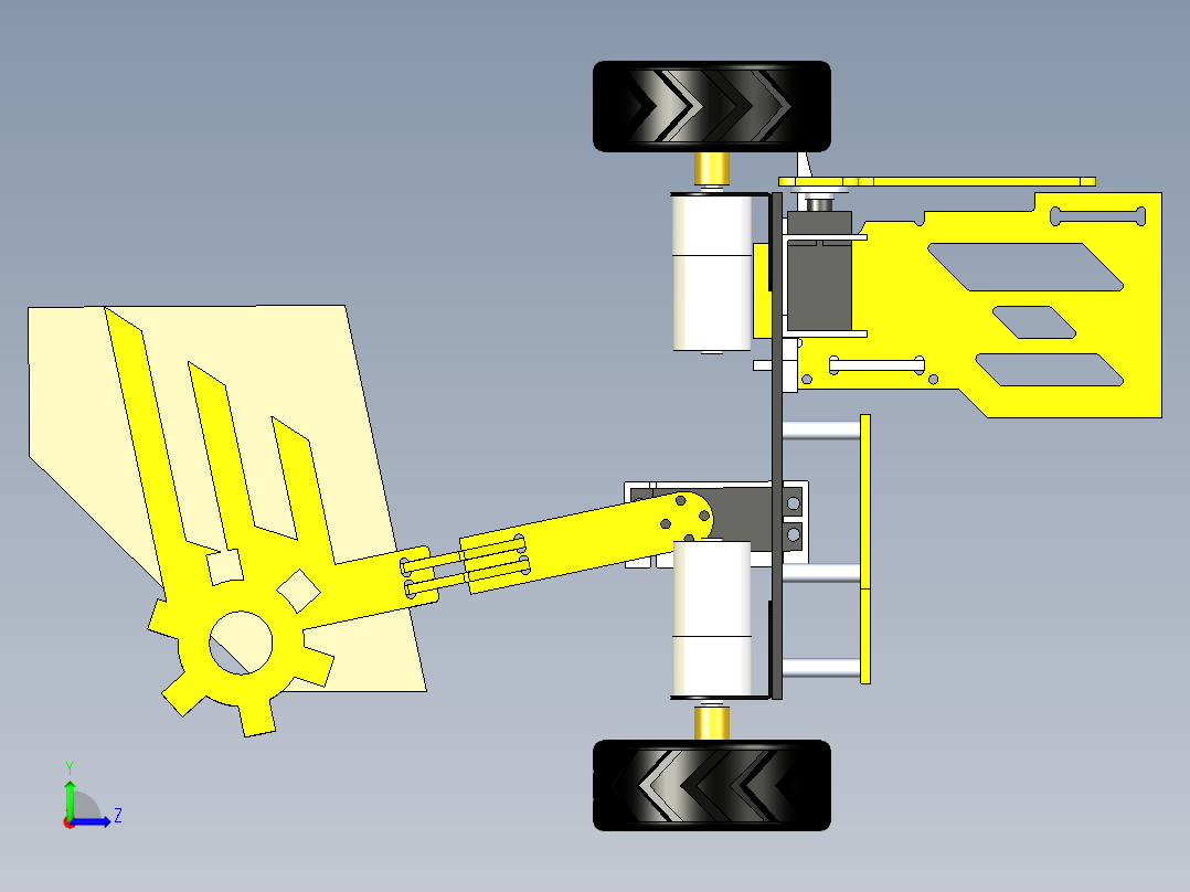 移动搬运物料移动小车左视图