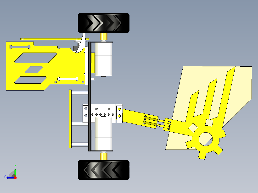 移动搬运物料移动小车右视图