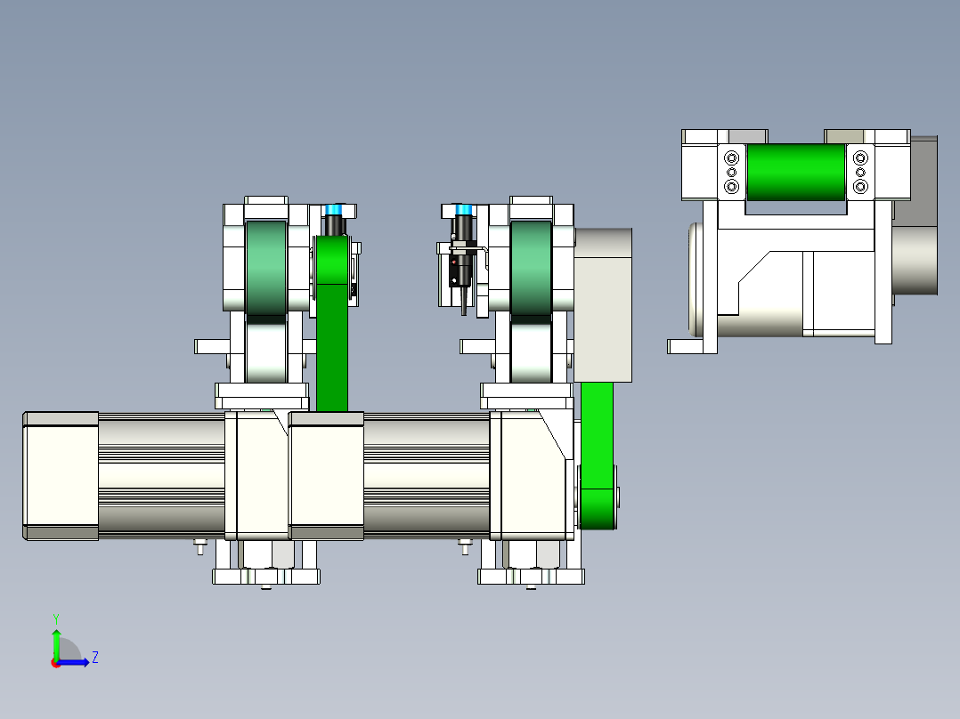 小型输送皮带线设计左视图